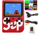 Карманная игровая приставка Sup Game Box с джойстиком красная. 400 встроенных ретро игр - изображение 1