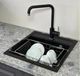 Кухонная мойка гранит GRANADO Merida black shine (0301) + сифон одинарный для кухонной мойки Nova - изображение 2