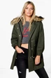 Парка женская - парка зимняя Boohoo BH0003W 38 Оливковый - изображение 1