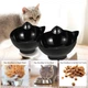 Миска для кота двойная с нескользящей наклонной подставкой из ABS пластика Feeding Bowl черная (FВ-26438) - изображение 5