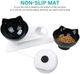 Миска для кота двойная с нескользящей наклонной подставкой из ABS пластика Feeding Bowl черная (FВ-26438) - изображение 6