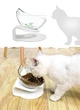 Миска для кота двойная с нескользящей наклонной подставкой из ABS пластика Feeding Bowl прозрачная (FВ-26428) - изображение 5