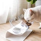 Миска для кота двойная с нескользящей наклонной подставкой из ABS пластика Feeding Bowl прозрачная (FВ-26428) - изображение 8