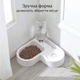 Угловая кормушка миска с поильником для собак/ котов пластиковая Corner Bowl белая (GS-149119) - изображение 3