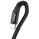 Спіральний кабель для iPhone USB на Lightning BASEUS Fish eye Spring (3A, 1M). Black - зображення 4