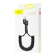 Спіральний кабель для iPhone USB на Lightning BASEUS Fish eye Spring (3A, 1M). Black - зображення 9
