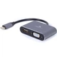 Адаптер Cablexpert HDMI+VGA - USB Type-C (F/M), 0.15 м, Black (A-USB3C-HDMIVGA-01) - зображення 1