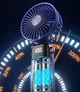 Портативный вентилятор с LED дисплеем и множеством функций Складной, подставка для телефона, на аккумуляторе - изображение 4