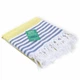 Полотенце пештемаль Lovely Svi хлопковое, пляжное, хамам, spa - XХL 100x180 см Yellow/Blue Stripes - изображение 1