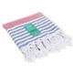 Полотенце пештемаль Lovely Svi хлопковое, пляжное, хамам, spa - XХL 100x180 см Red/Blue Stripes - изображение 1
