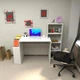 Компьютерный стол с полками из ДСП Morelli ST-0025 Ш 145/В 119/Г 51см белый - изображение 2