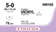 Викрил Ethicon LLC фиолетовый 75 см M1 USP5/0 одна игла RB-1 Plus Тип колющий Taper Point 17 мм 1/2 круга (W9105) (30705031128990) - изображение 1