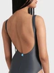 Слитный купальник женский Arena Team Stripe Swimsuit U Back 007058-550 XS Серый (3468337515241) - изображение 2