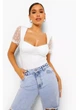 Блузка-боди boohoo 34 Белый FZZ05055 - изображение 1