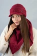 Женский комплект кепка и косынка Braxton "Жокейка" бордовый (5510-5) - изображение 1