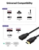 Кабель-подовжувач HDMI, F-to-M, 4K 60Hz, 2K 144Hz, 0.3m, Black - зображення 4