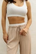 Штаны со стрейч-льна L-XL. Бежевый - изображение 3