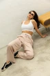 Штаны со стрейч-льна L-XL. Бежевый - изображение 8