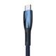 Кабель Type-C на USB с подсветкой Baseus Glimmer Series Fast Charging (1m, 100W, 6A, 480Mbps) Blue - зображення 3