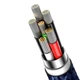 Кабель Type-C на USB с подсветкой Baseus Glimmer Series Fast Charging (1m, 100W, 6A, 480Mbps) Blue - зображення 8
