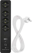 Умный сетевой удлинитель EMOS P1422SM 4 розетки ПВХ USB-A USB-C Wi-Fi 1.5 м² 2 м - изображение 3