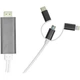 Кабель мультимедійний HDMI (M) to Lightning, Type-C, mirco USB 1.0m PowerPlant (CA911912) - зображення 2