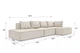 Кутовий диван VIHOME Naomi 2 350х170 см Bonnel к.т. 1 Коричневий - зображення 2