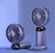 Портативний міні-вентилятор 3в1 з LED-дисплеєм USB зарядкою та підставкою для телефону Violet - изображение 2