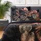 Komplet pościeli Homla Fonce Dwuosobowy mikrofibra w liście Czarny 160 x 200 cm (5904183825496) - obraz 2