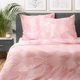 Komplet pościeli Homla Gallo King Size mikrofibra w liście Różowy 200 x 220 cm (5904183811758) - obraz 1