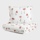 Комплект постільної білизни Homla Meadow Flowers односпальний Підковдра 140 x 200 см + 1 наволочка 50 x 60 см бавовняний у маки з червоним кантом (5906496724862) - зображення 1