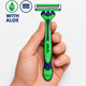 Одноразові станки Gillette Blue3 Sensitive 9+3 12 штук 3 леза з алое для чутливої шкіри - зображення 2