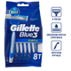 Одноразові бритви Gillette Blue3 Simple 8 шт чоловічі станки з 3 лезами, комфортне гоління - зображення 1