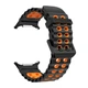 Перфорований ремінець broband Classic Color для Samsung Galaxy Watch Ultra – чорно-помаранчевий (силікон) - зображення 3