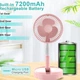 Вентилятор портативный аккумуляторный E-Dream USB 4000mAh диаметр 20 см Розовый - изображение 5