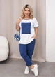 Костюм женский летний из кулира 694361 Синий 60-62 - изображение 1