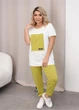 Костюм женский летний из кулира 694361 Оливковый 60-62 - изображение 1