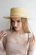 Шляпа канотье летняя D.Hats с цепью кольца и булавкой золото поля 7 см - изображение 7