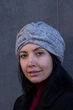 Шапка тюрбан теплая зимняя из ангоры D.Hats светло серого цвета - изображение 4