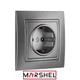 Розетка одноместная с заземляющим контактом MARSHEL ELEGANT RS16-379 Graffite - изображение 2