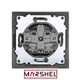 Розетка одноместная с заземляющим контактом MARSHEL ELEGANT RS16-379 Graffite - изображение 3