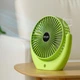 Портативный беспроводной вентилятор-охладитель воздуха Fan Portable, настольный USB вентилятор с аккумулятором, для дома, офиса, путешествий, регулируемый обдув, тихий компактный вентилятор Салатовый YLP-385-LightGreen - изображение 1