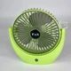 Портативный беспроводной вентилятор-охладитель воздуха Fan Portable, настольный USB вентилятор с аккумулятором, для дома, офиса, путешествий, регулируемый обдув, тихий компактный вентилятор Салатовый YLP-385-LightGreen - изображение 6