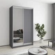 Шкаф-купе двухдверный MebelStar Стандарт AL ДСП/Зеркало 120x60x210 см Антрацит (MBS-2416) - изображение 1