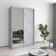 Шкаф-купе двухдверный MebelStar Стандарт AL ДСП/Зеркало 130x60x210 см Бетон (MBS-2444) - изображение 1