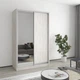 Шкаф-купе двухдверный MebelStar Стандарт AL ДСП/Зеркало 130x60x210 см Аляска серый (MBS-2453) - изображение 1