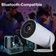 MAGCUBIC HY300 Pro Портитивный мини-смарт проектор , Smart Projector 4K Ultra HD до 130 дюймов, HDMI - совместимый, поддержка Android и iOS, Bluetooth 5.0, Wi-Fi 6, мультимедийный домашний кинотеатр 260 ANSI люмен, Белый - изображение 12