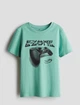 Зеленая летняя футболка для мальчиков h&m 8-10 лет 134-140 см - изображение 3