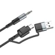 Кабель-перехідник Type-C+USB на 3,5 мм mini jack HOCO 2-in-1 Digital Audio Conversion Cable (1m, DAC). Black - зображення 2