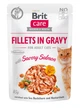 Корм влажный Brit Care Cat Pouch для взрослых кошек филе с пикантным лососем в соусе 85 г - изображение 1